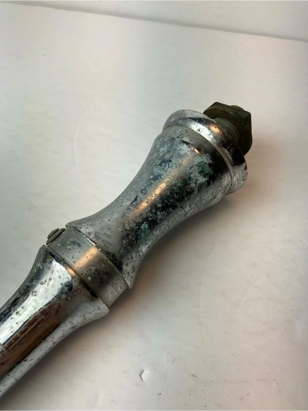 Antique Soda Jerk Gooseneck Draft Fountain Handle With Marble Knob / Spout Head